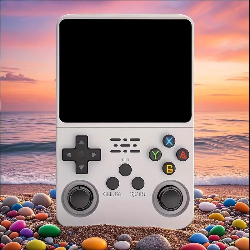 WUDS R36S Handheld Game Console 3.5 Inch Retro Handheld Video Games Consoles Built-In Rechargeable Battery Portable Style Hand Held Game Consoles System Pink