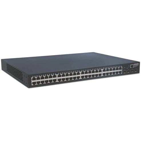 48-Port Gigabit Ethernet Web-Managed Switch with 4 SFP Ports
48 x 10/100/1000 Mbps RJ45 Ports + 4 x SFP, IEEE 802.3az Energy Efficient Ethernet, SNMP, QoS, VLAN, ACL, 19" Rackmount