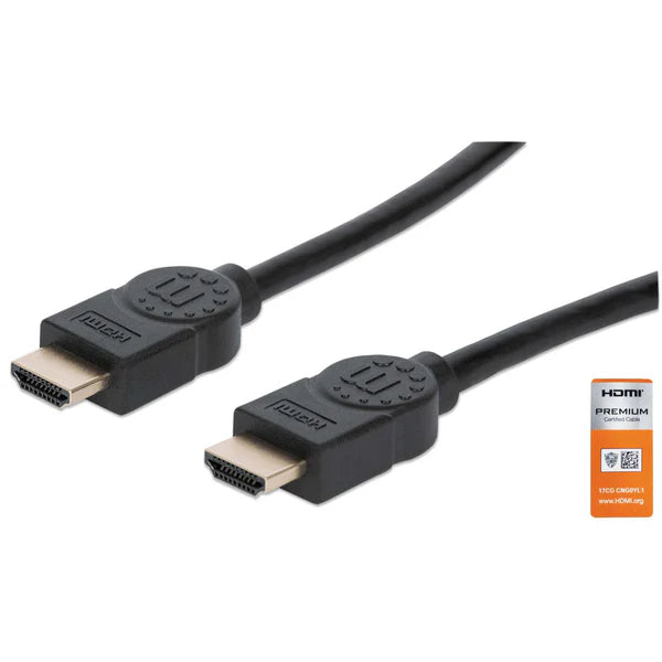 4K@60Hz Certified Premium High Speed HDMI Cable with Ethernet, 1 m (3 ft.)
HDMI Male to Male, HEC, ARC, 3D, 18 Gbps Bandwidth, Shielded, Black