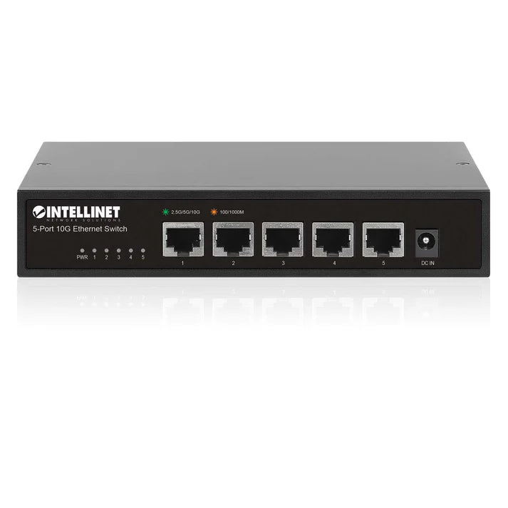 5-Port 10G Ethernet Switch
Five 100 Mbps/1G/2.5G/5G/10G RJ45 Ports, Unmanaged, Desktop Format, Wall-mount Option