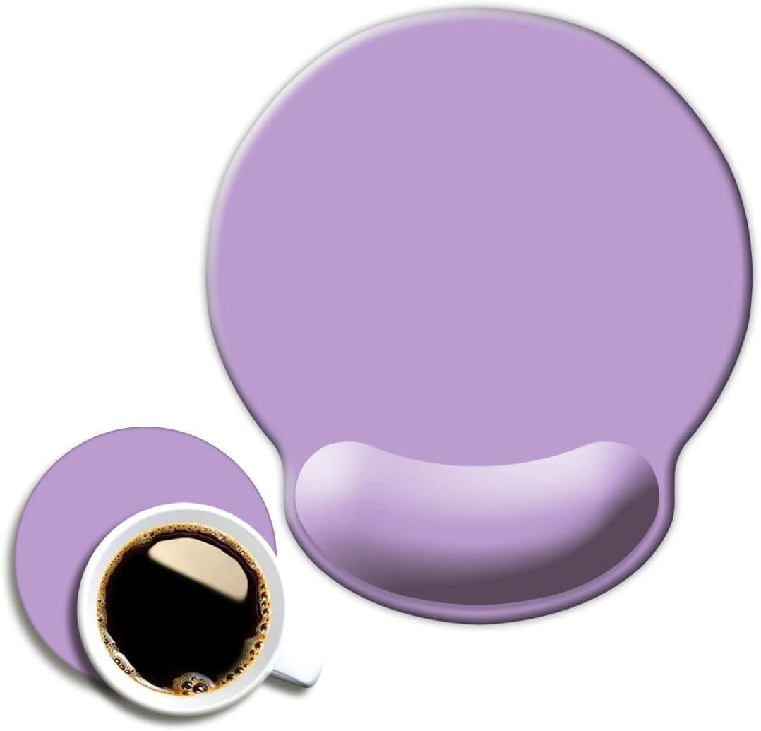 Ergonomic Mouse Pad with Wrist Support, Cute Wrist Pad with Non-Slip Rubber Base for Computer, Laptop, Home Office Gaming, Working, Easy Typing & Pain Relief,Clove Purple
