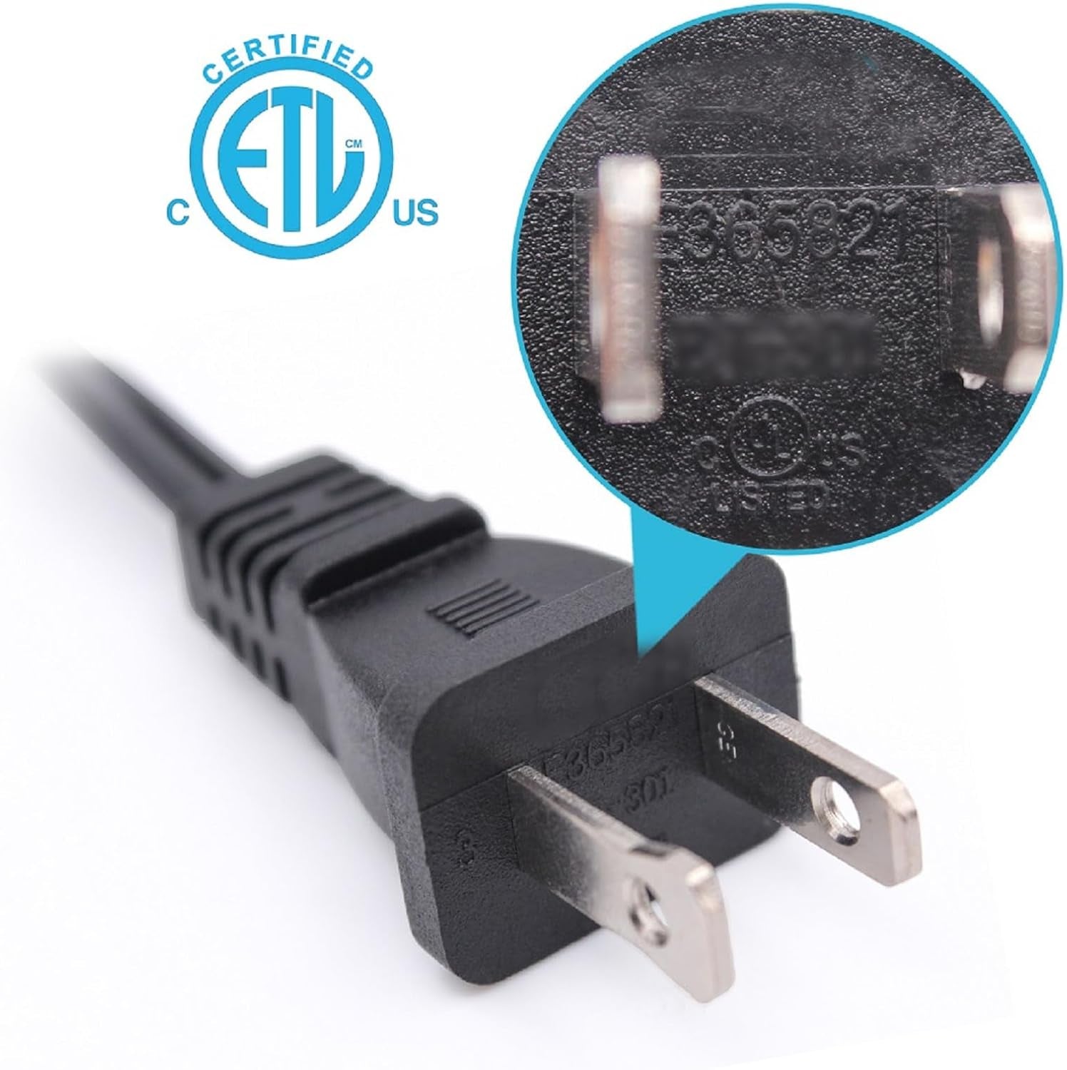 10 FT 2 Prong Extension Cord,Black Extension Cord 10 Ft Indoor or Outdoor, Male/Female Power Cable for NEMA 1-15P to NEMA 1-15R,Extension Cable 2 Pack