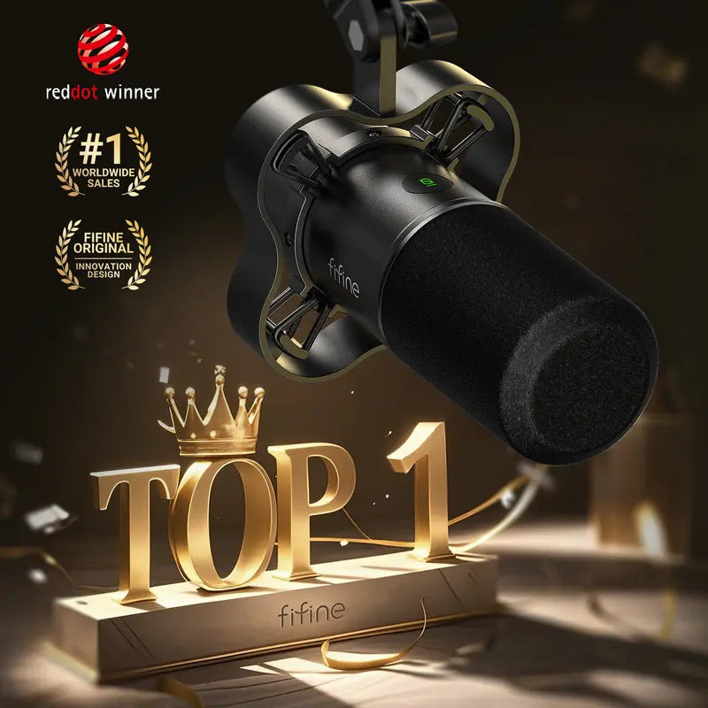 Fifine K688 Neo Wired USB/XLR Dynamic Pro Podcast Microphone - Adjustable Content Creator Tool with Mute Tap, Monitor, Volume Control, 5±0.25 V, USB-C Mic End for Easy Plug-In Setup, for Streaming, PC, Smartphone, Mixer, Boom Arm