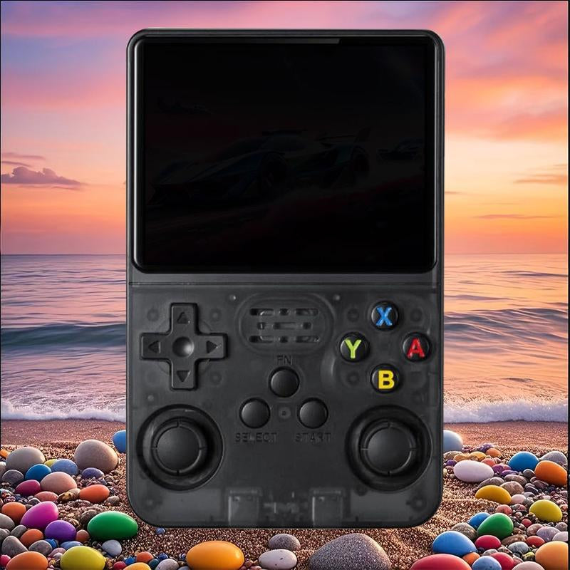 WUDS R36S Handheld Game Console 3.5 Inch Retro Handheld Video Games Consoles Built-In Rechargeable Battery Portable Style Hand Held Game Consoles System Pink