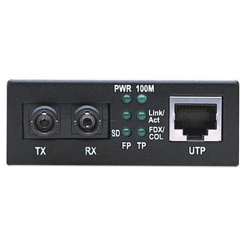 Fast Ethernet Media Converter
10/100Base-TX to 100Base-FX (ST) Multi-Mode, 2 km (1.24 mi)