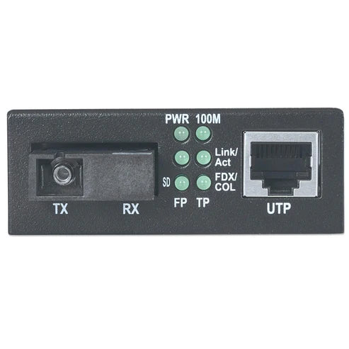 Fast Ethernet WDM Bi-Directional Single Mode Media Converter
10/100Base-TX to 100Base-FX (SC) Single-Mode, 20 km (12.4 mi.), WDM (RX1550/TX1310)