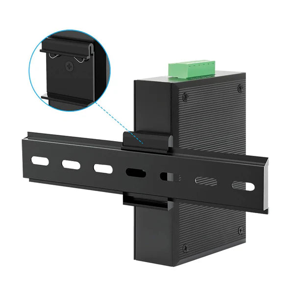 Industrial Gigabit Media Converter
10/100/1000Base-TX to SFP Slot, IP40-rated Metal Housing, DIN-rail Mount