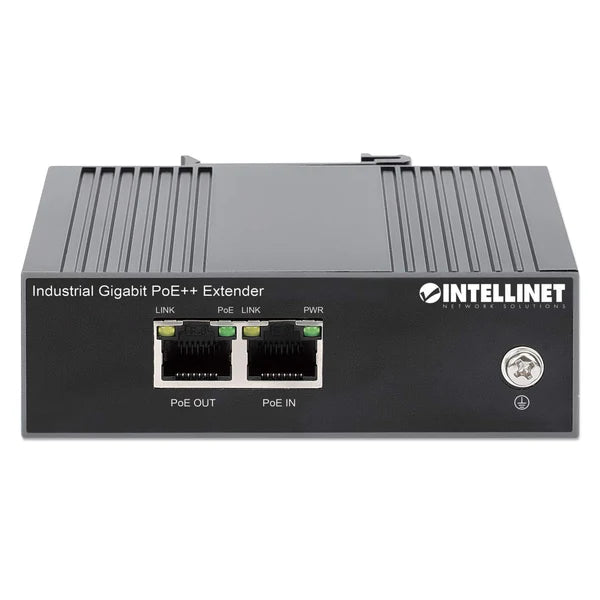 Industrial Gigabit PoE++ Extender
IEEE 802.3bt (4PPoE) Compliant, One PD Port up to 80 W, Extends PoE up to 100 m (328 ft.), IP30-rated Metal Housing, DIN-rail Mount
