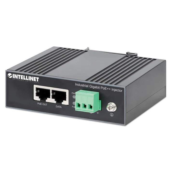 Industrial Gigabit PoE++ Injector
One 84 W Port, IEEE 802.3bt (4PPoE) Compliant, IP30-Rated Metal Housing, DIN-Rail Mount