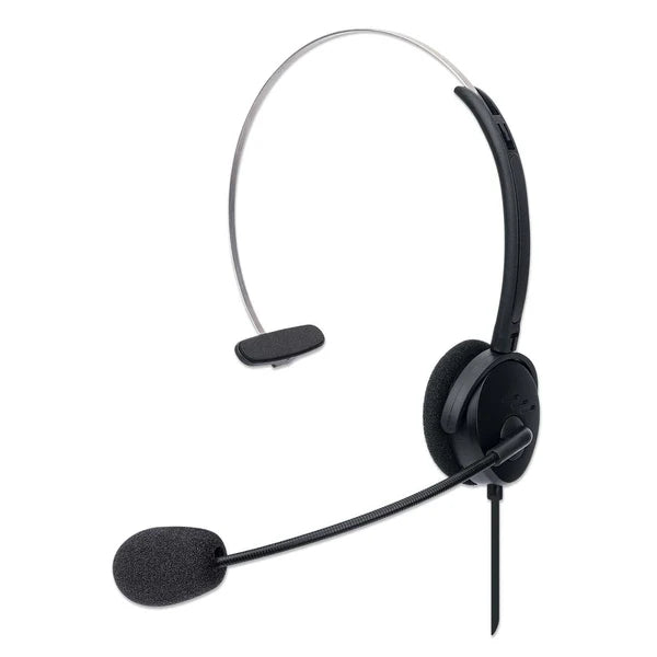 Mono USB Headset
Single-sided On-ear Design, Wired, USB-A Plug, In-line Volume Control, Adjustable Microphone, Black, Retail Box