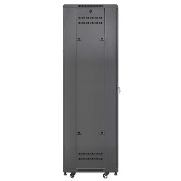 Pro Line Network Cabinet with Integrated Fans, 38U
23.6 in. (600 mm) Depth and Width, Roof-mounted Two-fan Ventilation Unit with Thermostat, Assembled, Black RAL 9004