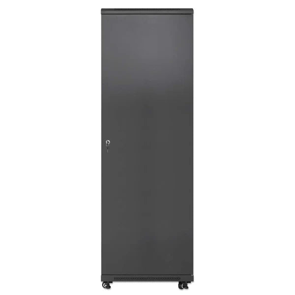 Pro Line Network Cabinet with Integrated Fans, 38U
23.6 in. (600 mm) Depth and Width, Roof-mounted Two-fan Ventilation Unit with Thermostat, Assembled, Black RAL 9004