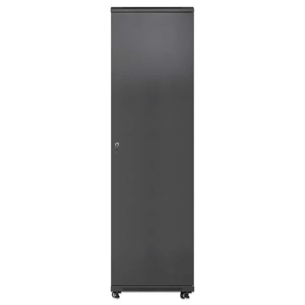 Pro Line Network Cabinet with Integrated Fans, 42U
23.6 in. (600 mm) Depth and Width, Roof-mounted Two-fan Ventilation Unit with Thermostat, Assembled, Black RAL 9004