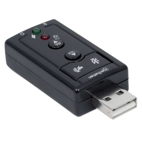 USB-A to 3.5 mm Audio Adapter with Volume Controls
Compact High-Speed USB 2.0 External Sound Card with 3.5 mm Audio and Microphone Ports, 7.1-Channel Virtual 3D Surround Sound, Internal Amplifier and Volume Controls