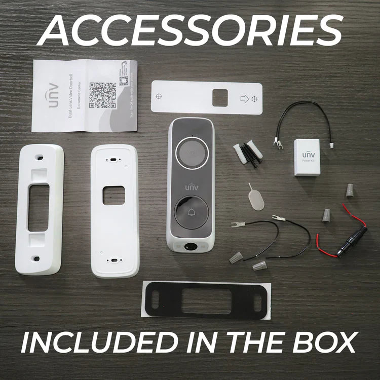 HD 3MP + 2MP Dual Lens Weatherproof Video Doorbell Wi-Fi Security Camera w/ 2-Way Audio, Human Body & Package Detection