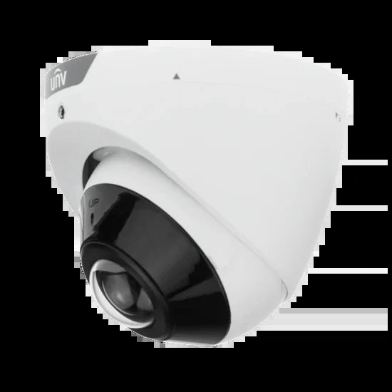 UNV 5MP HD Wide Angle 180° Field of View NDAA Compliant Weatherproof IR Fixed Turret IP Security Camera with Deep Learning AI
