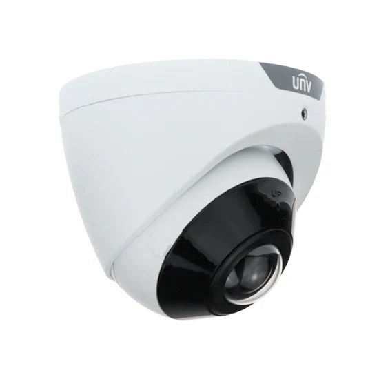 UNV 8MP 4K UltraHD Wide Angle 180° Field of View NDAA Compliant Weatherproof IR Fixed Turret IP Security Camera with Deep Learning AI