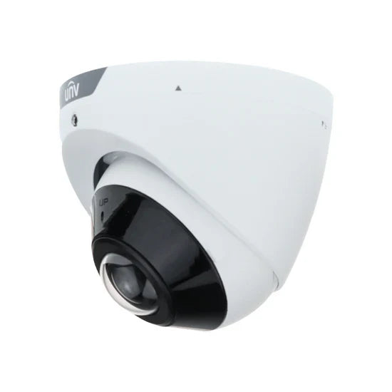 UNV 8MP 4K UltraHD Wide Angle 180° Field of View NDAA Compliant Weatherproof IR Fixed Turret IP Security Camera with Deep Learning AI