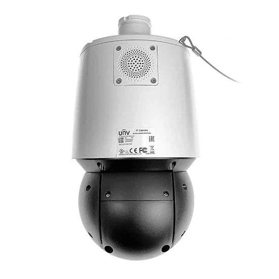UNV 4MP Dual Lens Weatherproof PTZ IP Security Camera with a 25X Motorized Zoom Lens on Bottom and a Fixed 4mm Camera on Top