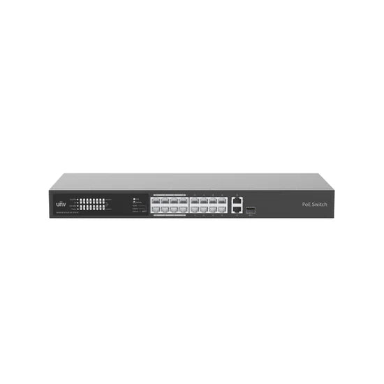 UNV 16 Port PoE+ Switch with Surveillance (Extend) Mode and Two Uplink Ports