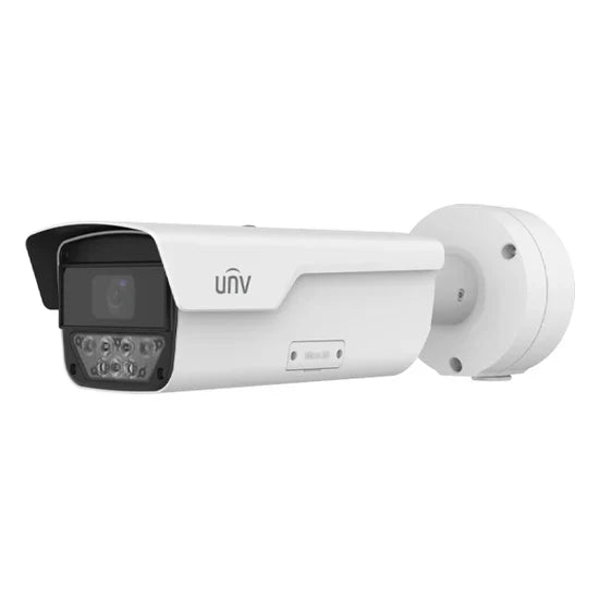 UNV 4MP License Plate Recognition LPR Weatherproof NDAA-Compliant Bullet IP Security Camera with IR Lights, LED Lights and a 8-32mm Motorized Lens